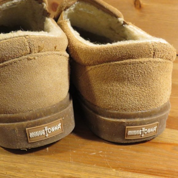 MINNETONKA Sherpa Lined Alden moccasin slipper men's sz10 - Picture 2 of 6